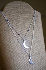 Crescent Moon on Beaded Chain