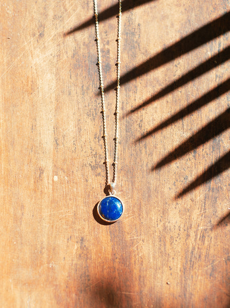 Round Lapis Lazuli Necklace