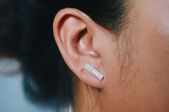Pavé Diamond Bar Earring Studs
