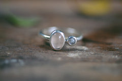 Rose Quartz with Moonstone Ring