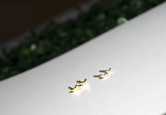 Solid Gold Moon Earring Studs