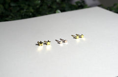 Solid Gold Star Earring Studs