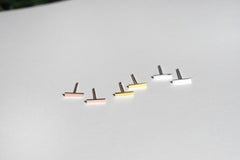 Solid Gold Thin Bar Earring Studs