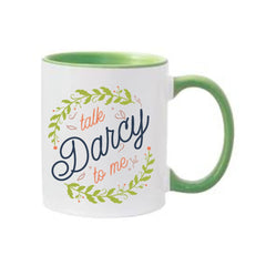 Talk Darcy To Me Light Green Mug