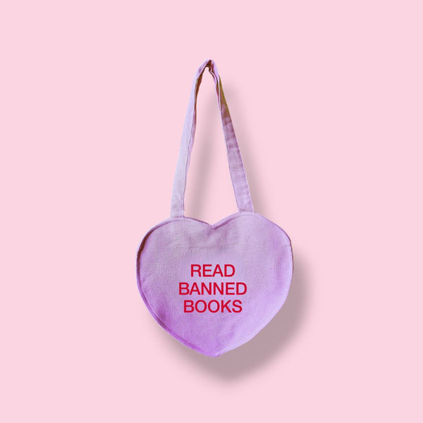 Read Banned Books Candy Heart Tote Bag