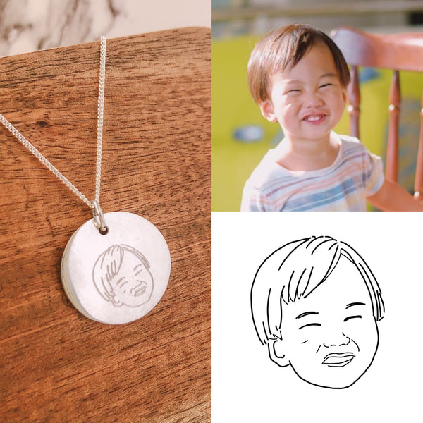 Personalized Portrait Disc Necklace