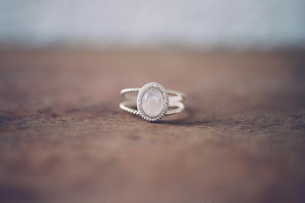 Moonstone Double Band Ring