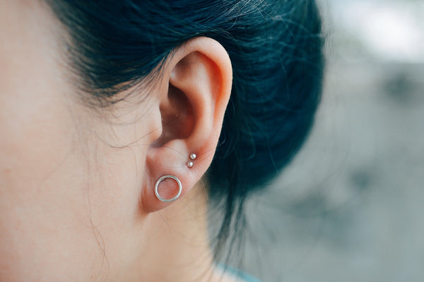 Open Circle Earring Studs