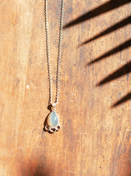 Pear Grey Moonstone Necklace