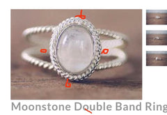 Private listing - Double Band Twisted Moonstone 14k w/ diamonds