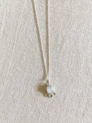 Floral Grey Moonstone Necklace