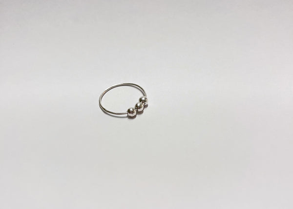 Bead Fidget Ring Three Band Ring