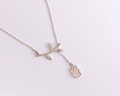 Branch Owl Lariat Necklace