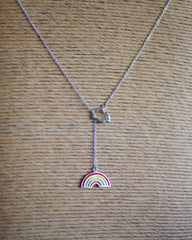 Cloud And Rainbow Lariat Necklace