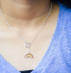 Cloud And Rainbow Lariat Necklace
