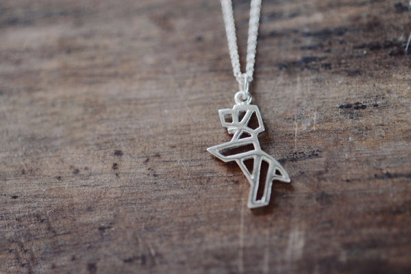 Standing Dog Outline Necklace