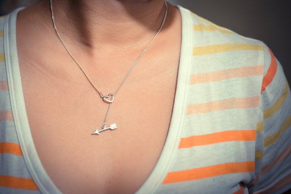Heart And Arrow Lariat Necklace