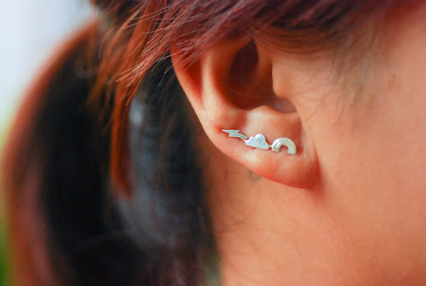 Rainbow, Cloud and Lightning Ear Climbers