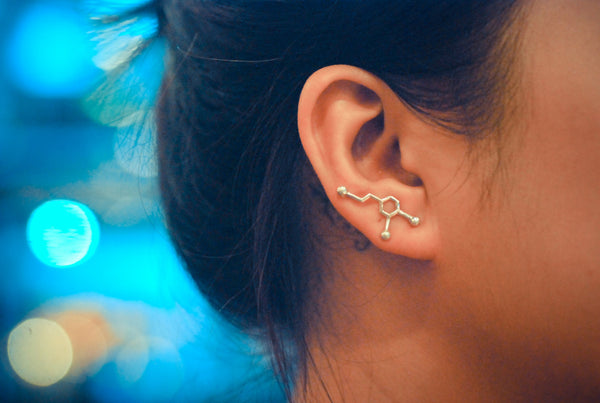 Dopamine Molecule Ear Climbers