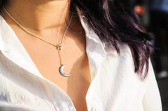 Star And Moon Lariat Necklace