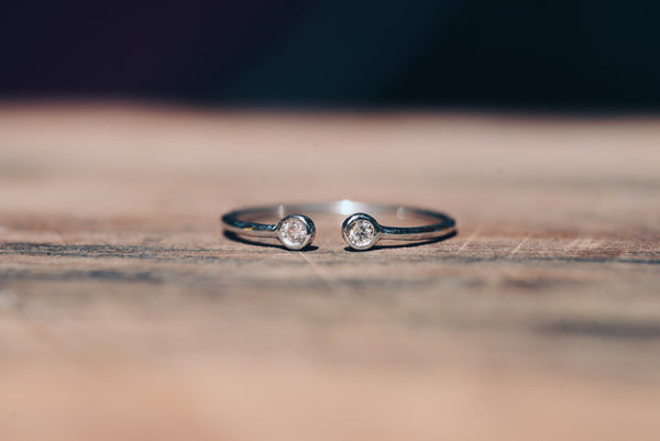Open Ring Solid 14k With Diamonds