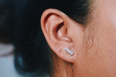 Pavé Diamond Bar Earring Studs