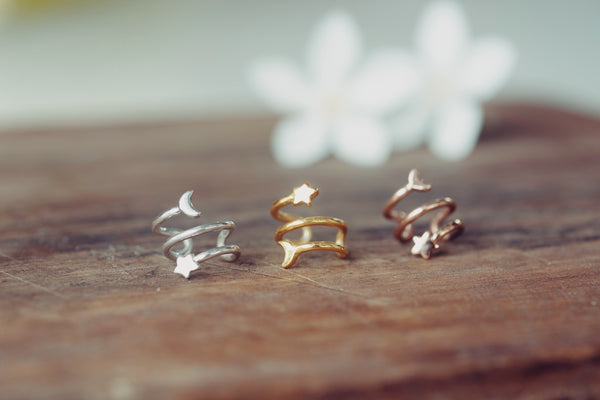 Star and Moon Ear Cuff