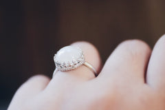 Crown Bezel Moonstone Ring