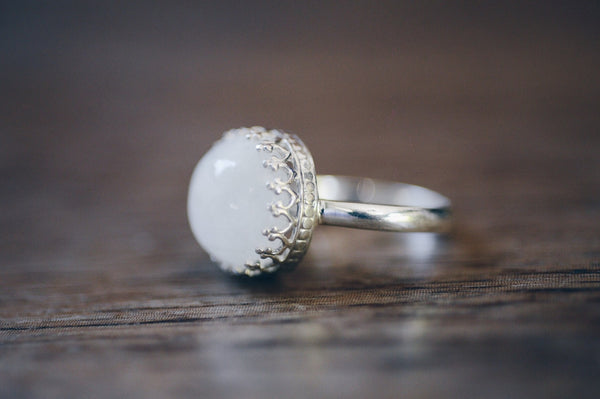 Crown Bezel Moonstone Ring