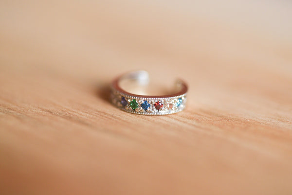 Rainbow Pave Ear Cuff
